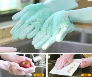 China Kids Magic Silicone Rubber Dishwashing Gloves Household Heat Resistant on sale