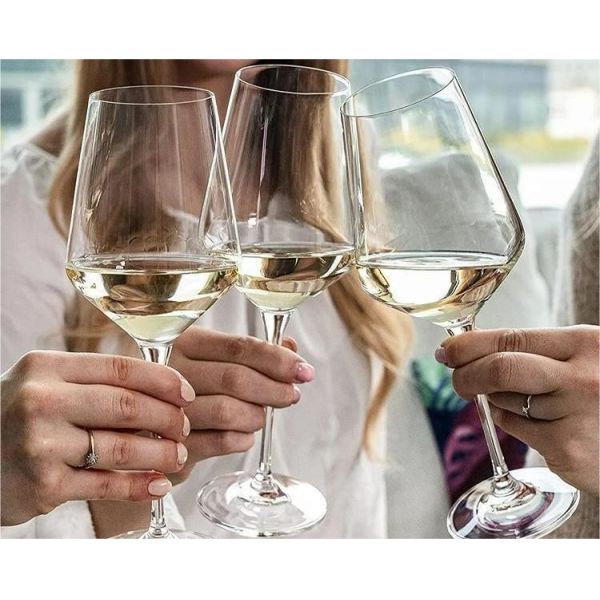 Long Stem Clear Red White Wine Glasses 400ml For Restaurant
