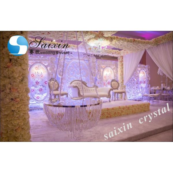 Antique Crystal Glass Candelabra Table Centerpiece 13 Arms Crystal Glass Champagne Gold