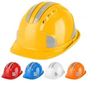 China Custom Reflective Safty Helmet  Ventilate ABS Construction Hard Hat wholesale