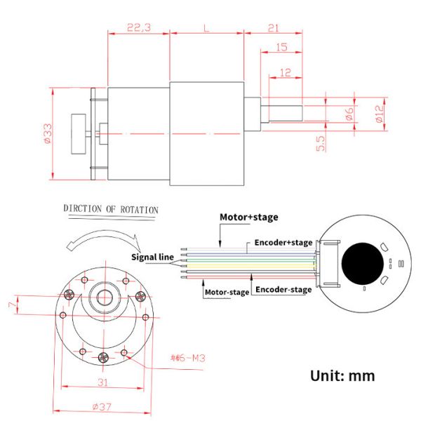 JGB37-520B High Torque Low Speed 520 Brush Permanent Magnet Electric Motor DC Brushed Gearbox 37mm Motor