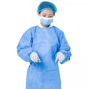 China SMS Non Woven Disposable Protective Gowns , Disposable Surgeon Gown Hospital on sale