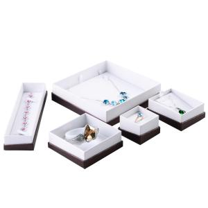 Stylish Design Cardboard Jewelry Gift Boxes With Bow Velvet Foam Insert