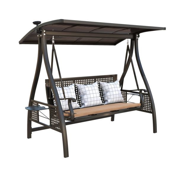 Optional Cushion Color Two-Person Iron Swing and Rocking Chair for Cozy Outdoor Spaces