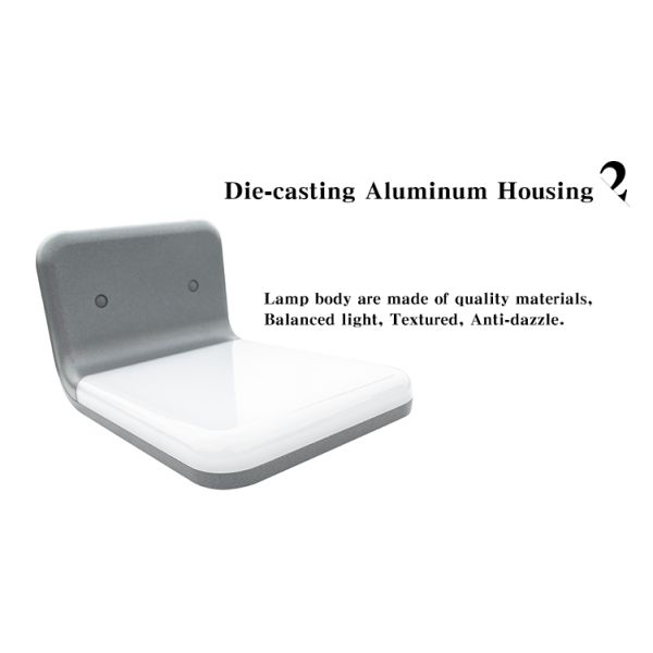 Aluminum Housing IP65 Outdoor LED Solar Wall Lamp With Sensor 3000~6500K