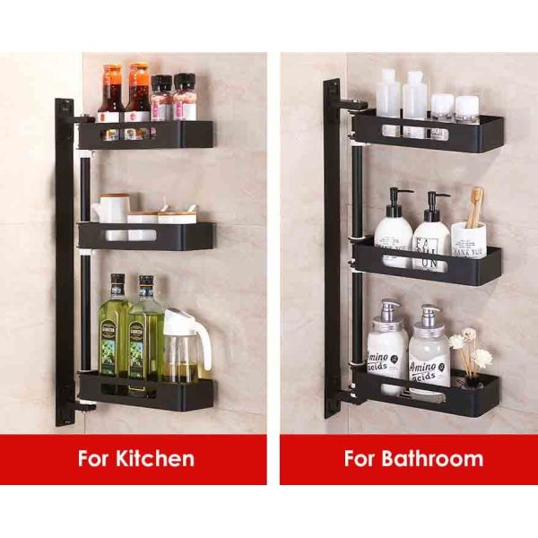 Adjustable Wall Spice Rack Organizer 304 Stainless Steel Material