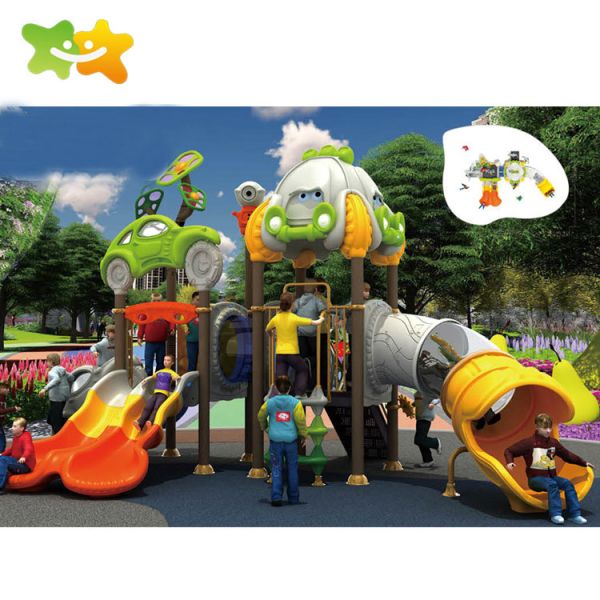 Children Outdoor Playground Equipment Plastic Playground Slide Swing Set