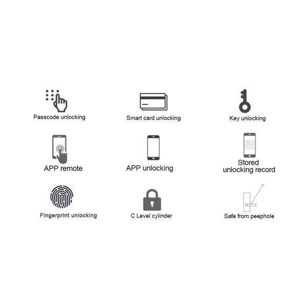 RF Cards Fingerprint Password Door Lock Passcode 300mm