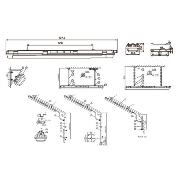 9-54W Explosion Proof Fluorescent Linear Light Fixture with WF2 Anti Corrosion for Zone 1 Zone 21