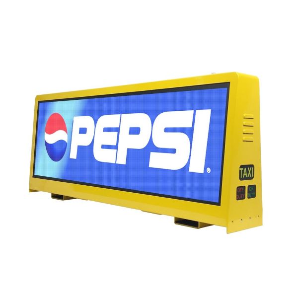 Full Color P5mm Taxi top LED Display With Large Viewing Angle , Led Taxi Roof Signs