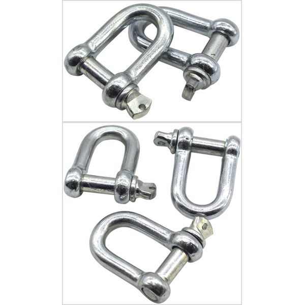 Rated Load 20kN Transmission Line Stringing Tools High Strength Stainless Steel D Shackle