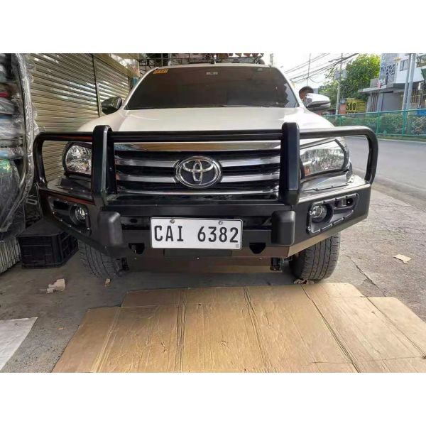 High- Powder Coating Steel Front Bumper for Toyota Hilux Winch Bull Bar Auto Parts