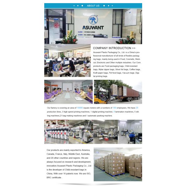 Disposable Plasic Mylar Food Bags Stand Up Pouch Eco Friendly Self Heating