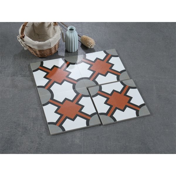 20x20cm Red Gray Ceramic Rustic Tile for Indoor Floor