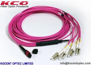 China OM4 MPO MTP Patch Cord LC SC  Connector 8 12 24 Core  Pink Violet LSZH Cover on sale