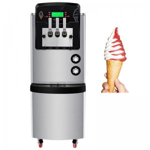China Pre-cooling System Soft Ice Cream Maker with 3 Flavors 540x850x1500mm Stainless Steel wholesale