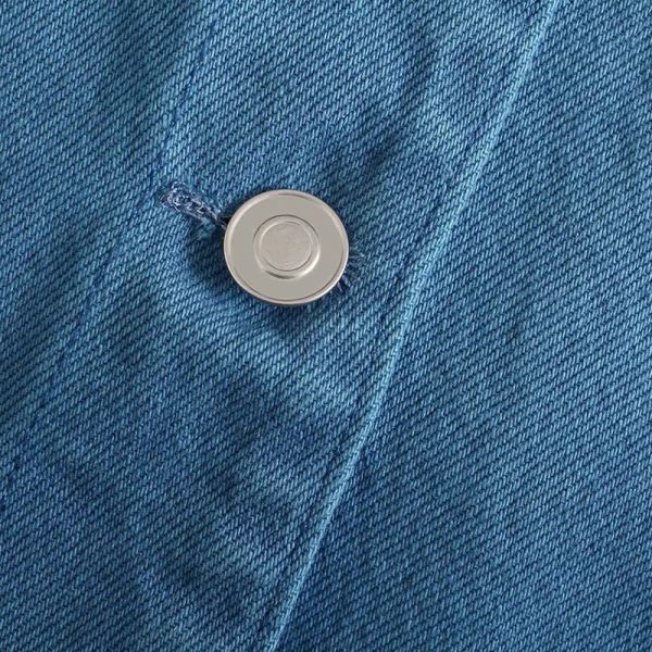 Factory Customized Single Breasted Sweet Dark Blue Crop Denim Jacket