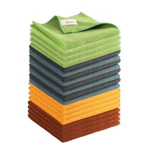 China 20 Pack Cleaning Rag custom Microfiber window Cleaning Cloth with 5 Color Assorted 13.8X13.8 wholesale