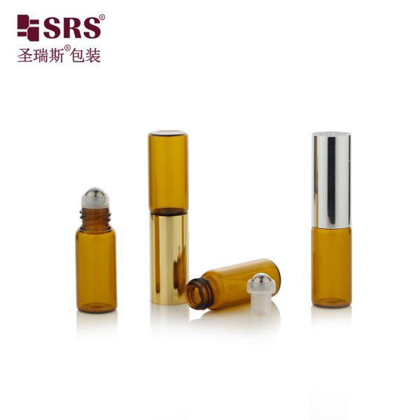 SGB2-3ml+3ml Clear Round Bottom Tube Vial Glass Roll On Nail Oil Bottle Packaging Wholesale