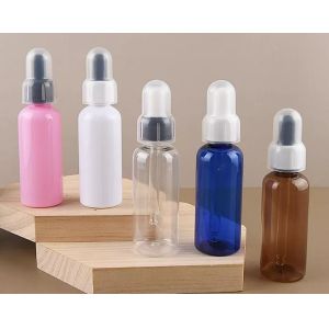 Buy cheap Customized 50ml Brown Amber Hair Oil Dropper Bottle PET Plastic from wholesalers