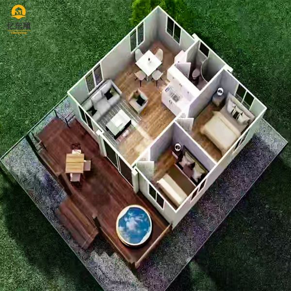 Steel Prefab Expandable Container House with Glass Wool Wall Panels