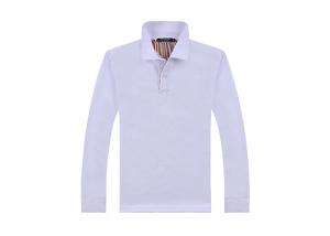 China Cotton 2 - ply Interlock Button Cuffs Long Sleeve Polo Shirts Casual Type wholesale
