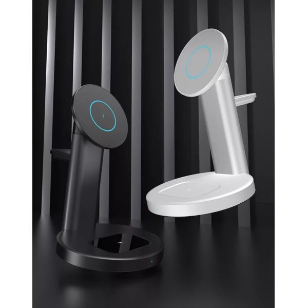 Magnetic 15W ABS Wireless Charging Station For IPhone Airpods Apple Watch