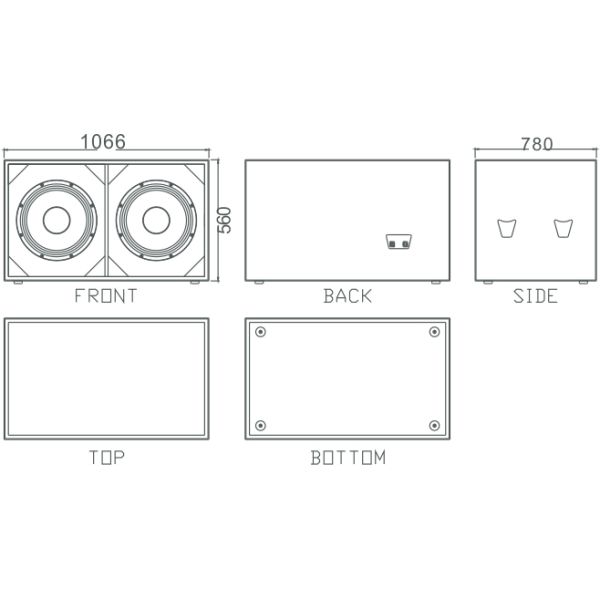 double 18 inch professional subwoofer SM218A