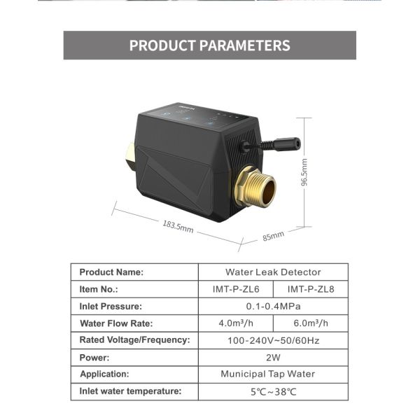 IMRITA Smart Home Water Leak Detector Sensor 1W Multipurpose For Pipeline