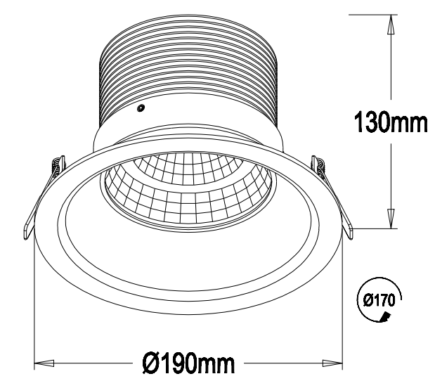 High Power DALI dimmable 40W 2800 Lumens Led Cob downlight with Citizen COB Spotlight