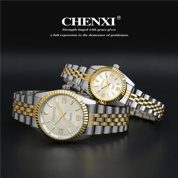 Hot Sale Girl Quartz Watch Wholesale Two Tone Color Gold Watches Man Stainless Steel Watch