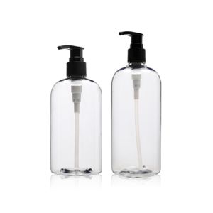 China Chunky Round Shoulder Plastic Clear Pump Bottle 300ml 360ml 500ml on sale