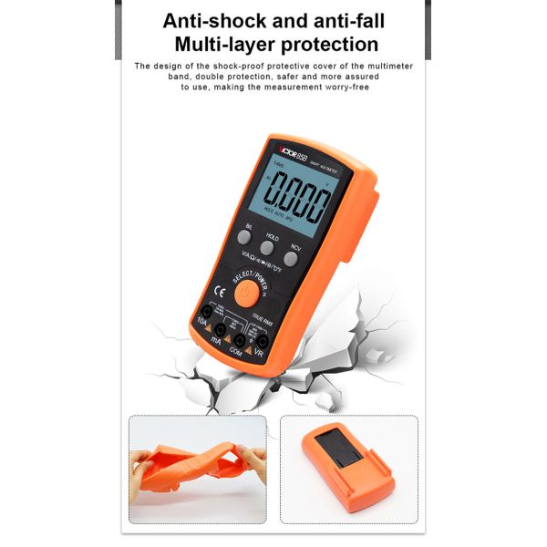 Handheld Smart Auto Range Digital Multimeter Continuity Test Anti Burning