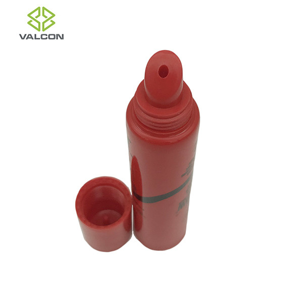 Red Cosmetic Tube Containers , Empty Lip Balm Tubes Removable Nozzle Tip