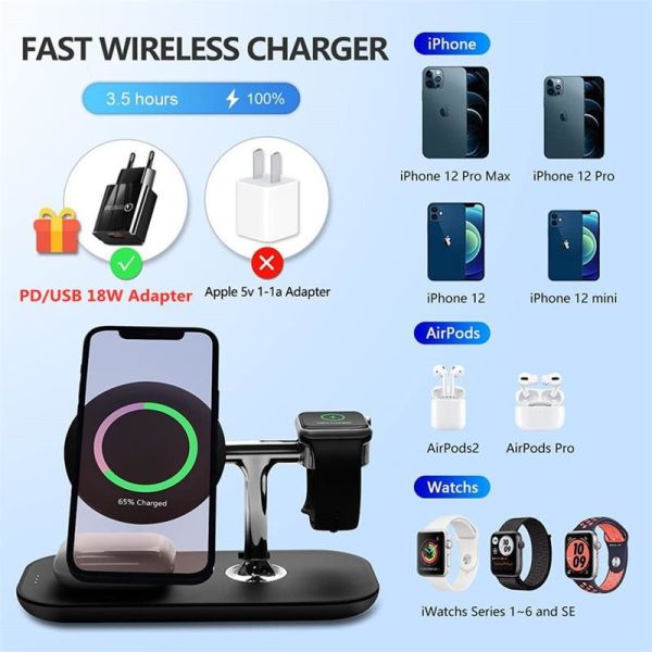 3 In 1 Wireless Magsafe Charger 10W 1.2A 3MM Qi Fast Charging Station