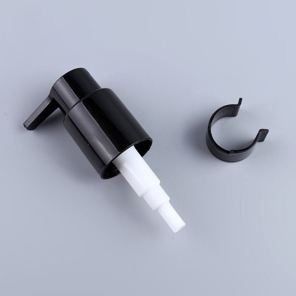 Black color Cosmetic Pump Head 24/415 plastic lotion pump sprayer with clip