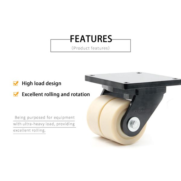 durable 3800kg dual wheel casters Heavy Duty Outdoor Castors 200mm