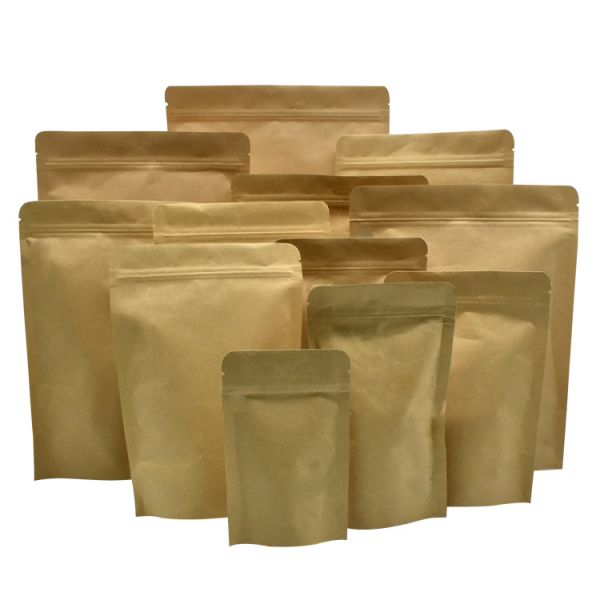 food grade kraft paper dried fruit packaging bag zipper seal bag for food packing