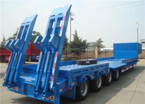China Heavy Equipment Delivery Lowboy Semi Trailer 4 Axle 80tons Top Flange Thickness 14mm wholesale
