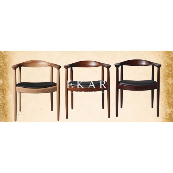 Ash Wood Armchair Woven Leather Dining Funiture Modern Chair