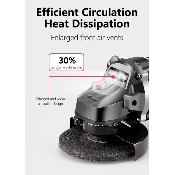 9000rpm Lithium Electric Angle Grinder Brushless Charging Grinding Dynamic Cutting Polishing Machine