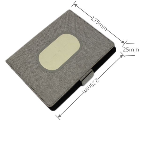 5W Waterproof Padfolio With Power Bank , Multifunctional Notebook Wireless Charger