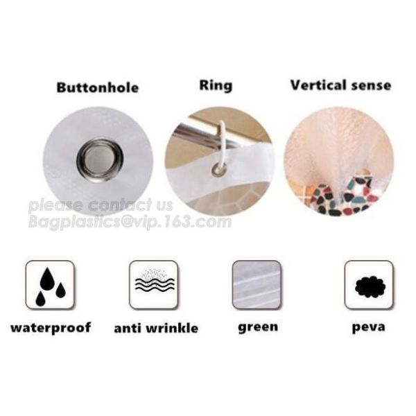 Custom Polyester Printing Shower Curtain, waterproof fireproof hook kids bathroom shower curtains, PEVA Shower curtain f