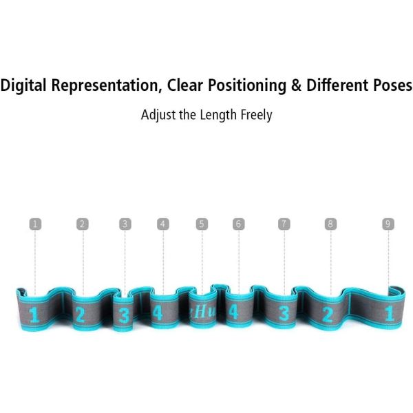 Stretch Strap, Elastic Yoga Stretching Strap, Multi-Loop Physical Therapy, Pilates, Yoga, Dance & Gymnastics Exercis