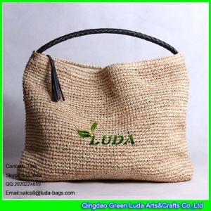 China LUDA hand crochet straw handbag lady raffia straw beach handbags wholesale