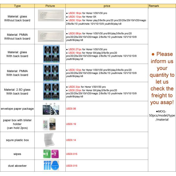 Camera Lens Protector for Huawei Honor V30pro 20s Pro Tempered Glass