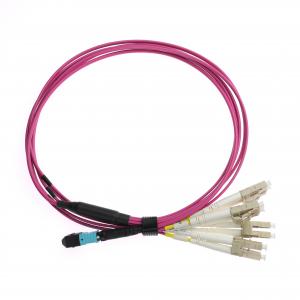China OFNP Plenum Rated OM4 MPO-LC 8 Core MPO Patch Cord on sale