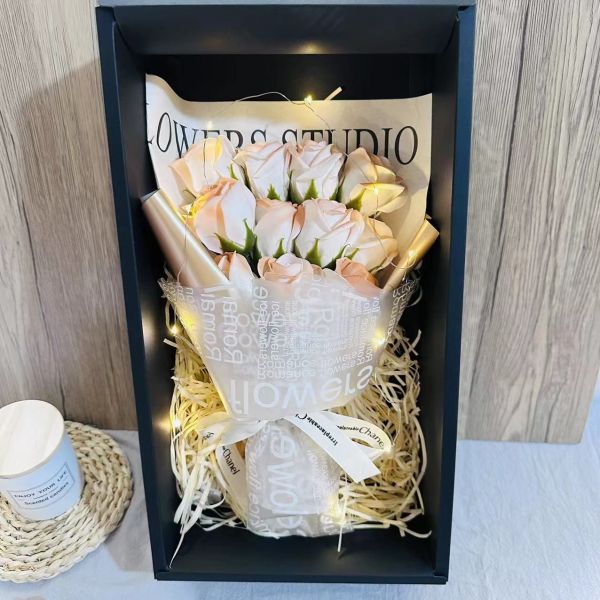Christmas Rose Tulip Simulated Flower Bouquet Confession Birthday Gift Manufacturer Wholesale Bouquet Gift