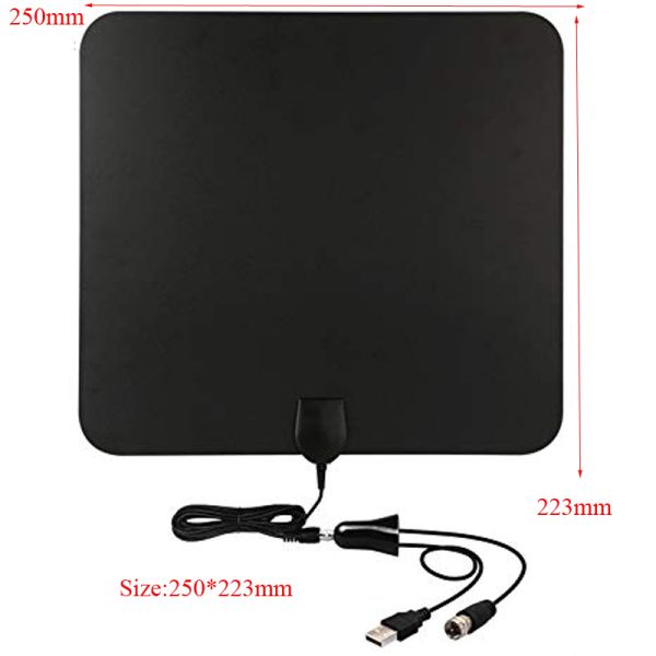 Indoor Amplified TV HDTV Antennas 50 to 70 Miles Range with Detachable Amplifier Signal Booster 16 Feet Coaxial Cable