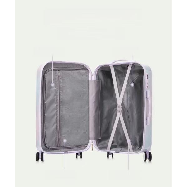 Zipper Closure Luggage Ice-Cream Series with USB Cup Holder Hard Shell Suitcase 210D Polyester Lining Multi-Functional